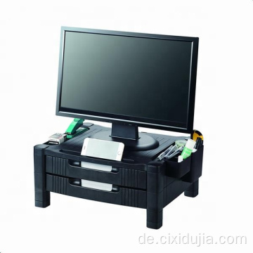 einfach montierbarer verstellbarer Monitorständer mit Schublade